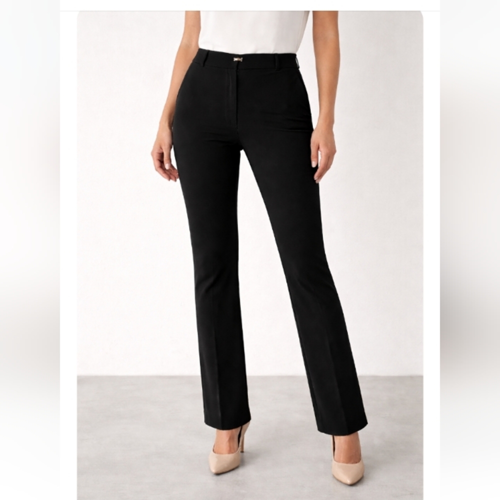 Vince Camuto Black Dress Slacks | Women’s Size 6 | Flat Front Zip Pants